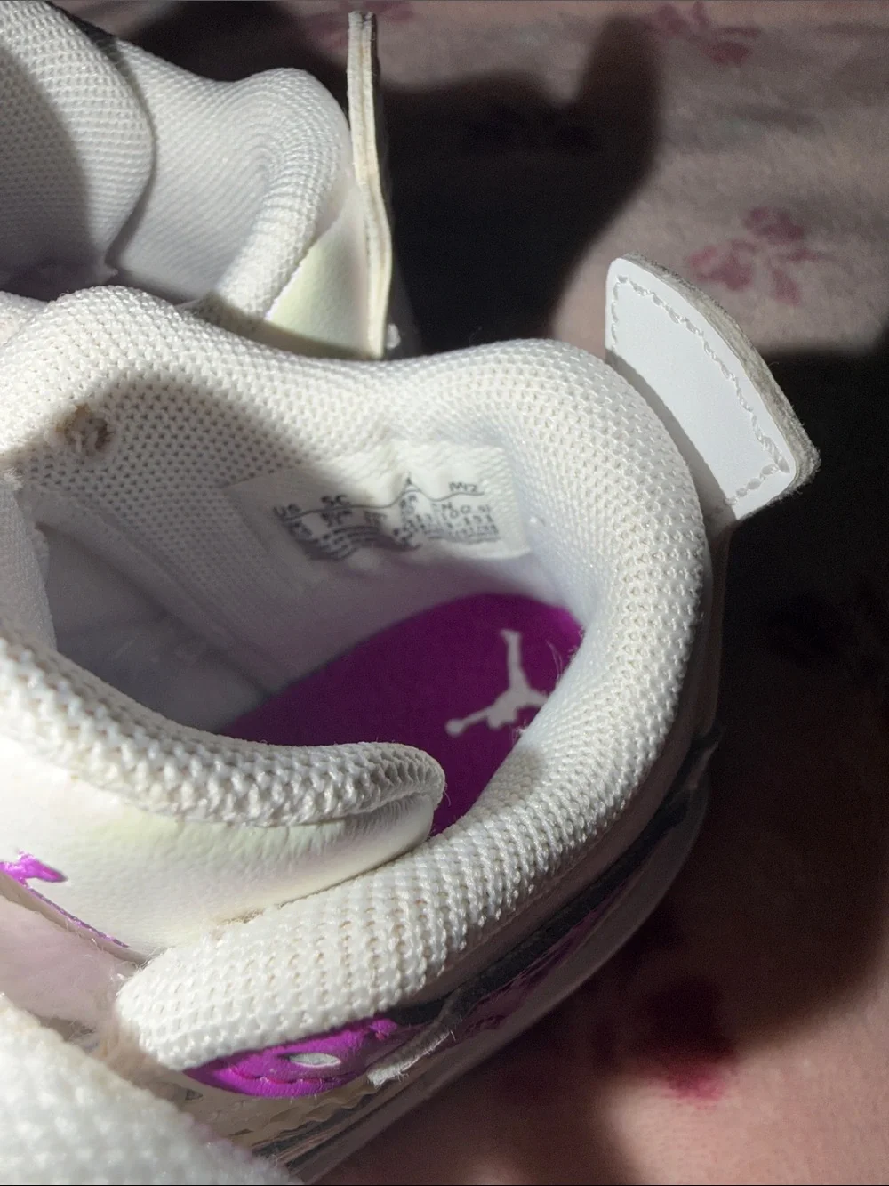 Jordan Baby Sneakers in White with Purple Accents